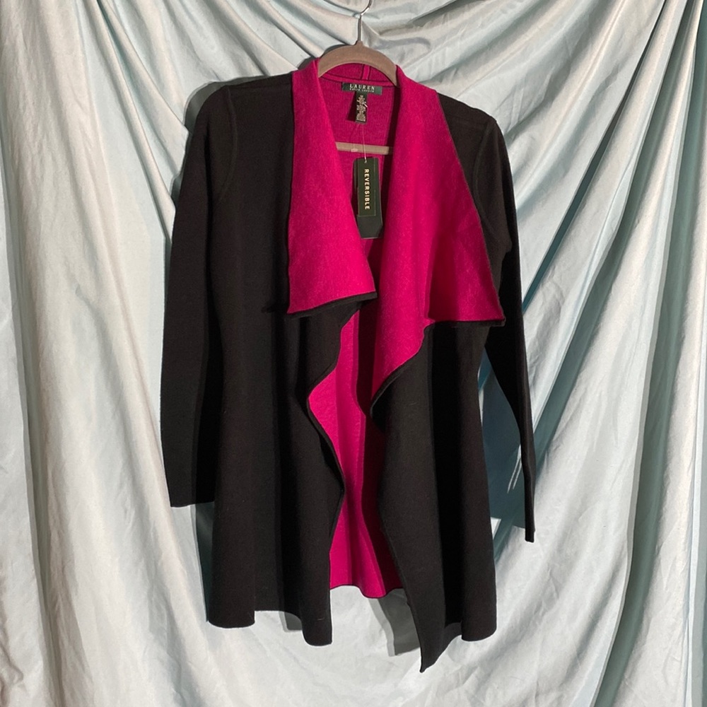 NWT size M Ralph Lauren Reversible cardigan